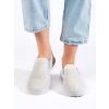 Dírkované tenisky slip on bílo-modré (Velikost 36)