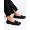 Černé dámské mokasíny semišové