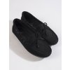 Pohodlné semišové mokasíny dámské černé (Velikost 36)