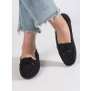 Pohodlné semišové mokasíny dámské černé (Velikost 36)
