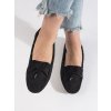 Pohodlné semišové mokasíny dámské černé (Velikost 36)