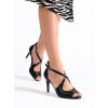 Černé sandály dámské na tenkém podpatku Sergio Leone (Velikost 36)