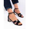 Černé sandály na nízkém podpatku (Velikost 36)
