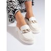 Bílé plné pantofle na platformě (Velikost 36)