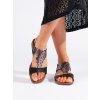 Ažurové černé dámské sandály Sergio Leone (Velikost 36)