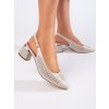 Ažurové bílé lodičky s odkrytou patou Sergio Leone (Velikost 36)