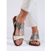 Ažurové bílo-stříbrné dámské sandály Sergio Leone (Velikost 36)