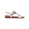 Ažurové bílo-stříbrné dámské sandály Sergio Leone (Velikost 36)