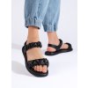 Černé pohodlné nazouvací dámské sandály (Velikost 36)