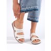 Pohodlné bílé dámské pantofle (Velikost 36)