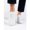 Bílé šněrovací dámské polobotky