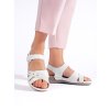 Lehké bílé dámské sandály na platformě
