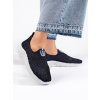 Dírkované slip-on tmavě modré sportovní boty (Velikost 36)
