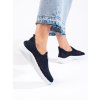 Dírkované slip-on tmavě modré sportovní boty (Velikost 36)