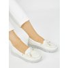 Bílé pohodlné mokasíny z ekokůže (Velikost 36)