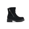 Černé dámské kotníkové boty s ozdobným zipem (Velikost 36)