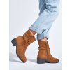 Hnědé kotníkové dámské kovbojky