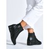 Pohodlné černé kotníkové boty na klínku (Velikost 36)
