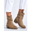 Béžové dámské boty kovbojky (Velikost 36)
