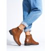 Hnědé kotníkové boty dámské na nízkém podpatku (Velikost 36)
