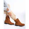 Hnědé dámské kotníkové boty kovbojky (Velikost 36)