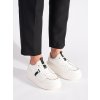 Kožené bílé sneakersy na platformě (Velikost 36)