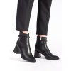 Černé elegantní dámské kotníkové boty na sloupku (Velikost 36)