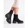 Černé dámské kotníkové boty na platformě (Velikost 36)