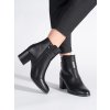 Klasické elegantní černé kotníkové boty na sloupku Sergio Leone (Velikost 36)