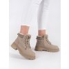 Béžové zateplené kotníkové dámské traperky (Velikost 36)