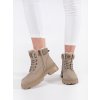 Béžové zateplené kotníkové dámské traperky (Velikost 36)