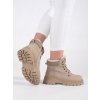Béžové zateplené kotníkové dámské traperky (Velikost 36)