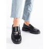 Černé dámské mokasíny na platformě (Velikost 36)