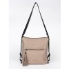 Béžová dámská taška typu batoh s třásněmi (Velikost one size)