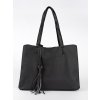 Černá velká kabelka s třásněmi (Velikost one size)