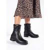Černé kožené zateplené dámské kotníkové boty Sergio Leone (Velikost 36)
