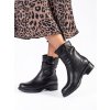 Černé kožené zateplené dámské kotníkové boty Sergio Leone (Velikost 36)