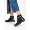 Černé dámské kotníkové boty s ozdobnou sponou (Velikost 36)