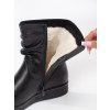 Černé kožené dámské boty na nízkém klínku s krčeným svrškem Sergio Leone (Velikost 36)
