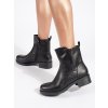 Černé kožené dámské kotníkové boty Sergio Leone (Velikost 36)