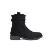 Černé semišové kotníkové dámské boty kovbojky (Velikost 36)