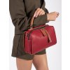 Červená kabelka typu kufřík s hnědými prvky (Velikost 37.5)