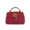 Červená kabelka typu kufřík s hnědými prvky (Velikost 37.5)