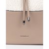 Béžová dámská kabelka s kožešinovou částí beránkového typu (Velikost one size)
