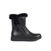 Zateplené kožené černé dámské kotníkové boty s kožešinou Sergio Leone (Velikost 37.5)