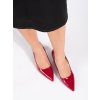 Elegantní lakované červené lodičky na sloupku (Velikost 36)