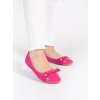 Růžové ploché dámské baleríny s lakovanou špičkou (Velikost 36)