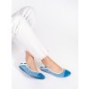 Bílo-modré měkké baleríny s gumičkou (Velikost 36)