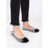 Bílo-černé měkké baleríny s gumičkou (Velikost 36)