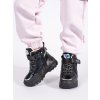 Černé dívčí boty se silnou podrážkou (Velikost 27)